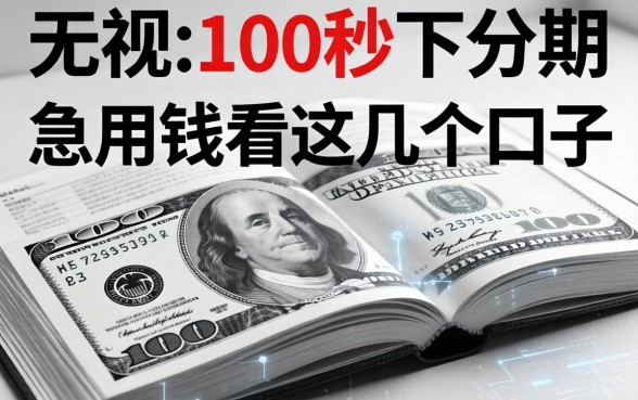 无视黑白100秒下分期，急用钱的看这几个口子