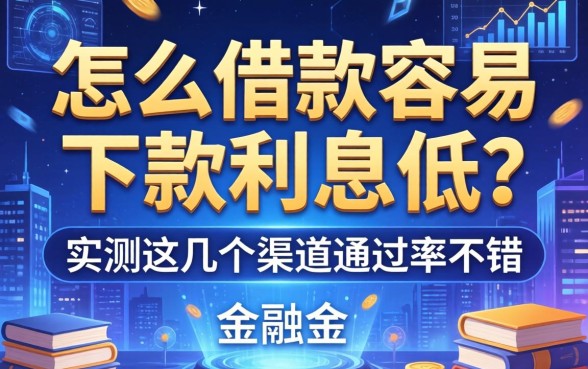 怎么借款容易下款利息低？实测这几个渠道通过率不错