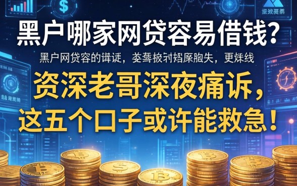 黑户哪家网贷容易借钱？资深老哥深夜痛诉，这五个口子或许能救急！
