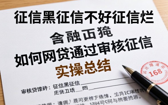 征信黑征信不好征信烂如何网贷通过审核征信报告，实操总结