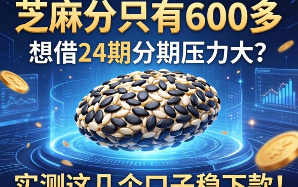 芝麻分只有600多，想借24期分期压力大吗？实测这几个口子稳下款！