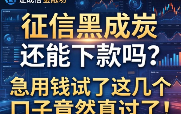 征信黑成炭还能下款吗?急用钱试了这几个口子竟然真过了!