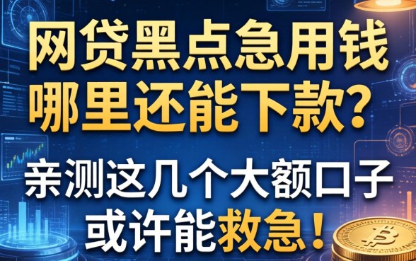 网贷黑户急用钱哪里还能下款？亲测这几个大额口子或许能救急！