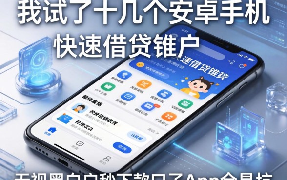 我试了十几个安卓手机快速借钱软件，发现无视黑白户秒下款口子app全是坑