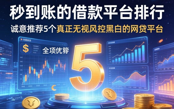 秒到账的借款平台排行，诚意推荐5个真正无视风控黑白的网贷平台