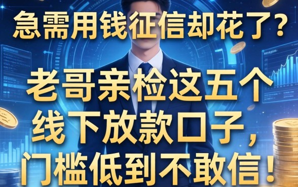 急需用钱征信却花了？老哥亲测这五个线下放款口子，门槛低到不敢信！