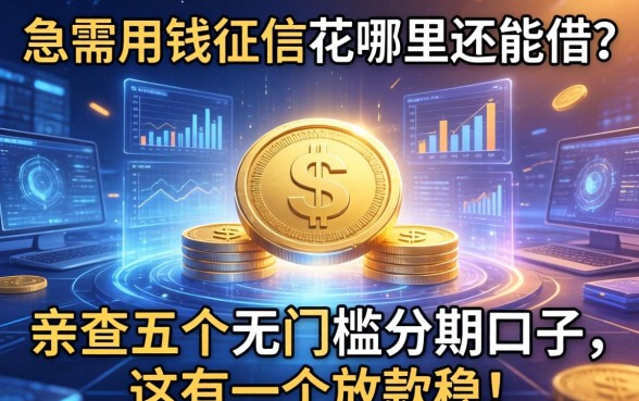急需用钱征信花哪里还能借？亲测五个无门槛分期口子，这有一个放款稳！