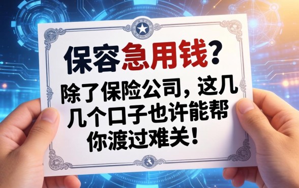 手里有保单急用钱？除了保险公司，这几个口子也许能帮你渡过难关！