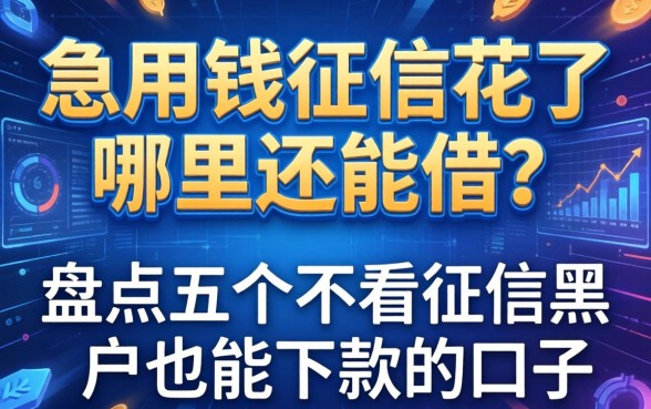急用钱征信花了哪里还能借？盘点五个不看征信黑户也能下款的口子