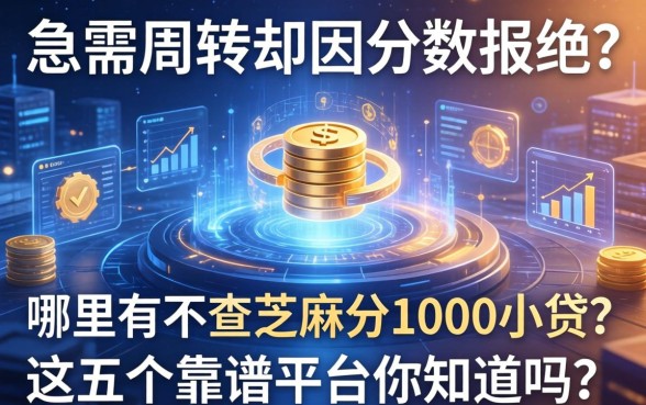 急需周转却因分数被拒？哪里有不查芝麻分1000小贷？这五个靠谱平台你知道吗？