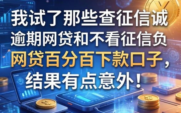 我试了那些不查征信逾期网贷和不看征信负债的网贷百分百下款口子,结果有点意外