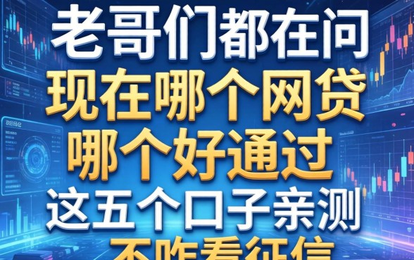 老哥们都在问现在哪个网贷哪个好通过，这五个口子亲测不咋看征信
