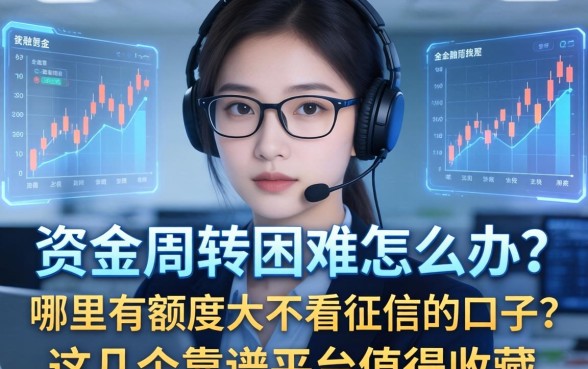 资金周转困难怎么办？哪里有额度大不看征信的口子？这几个靠谱平台值得收藏