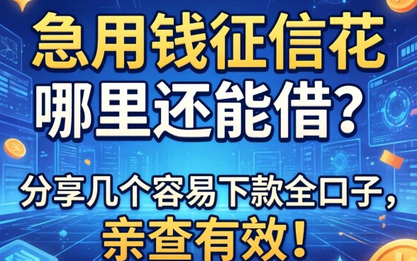 急用钱征信花哪里还能借？分享几个容易下款的口子，亲测有效！