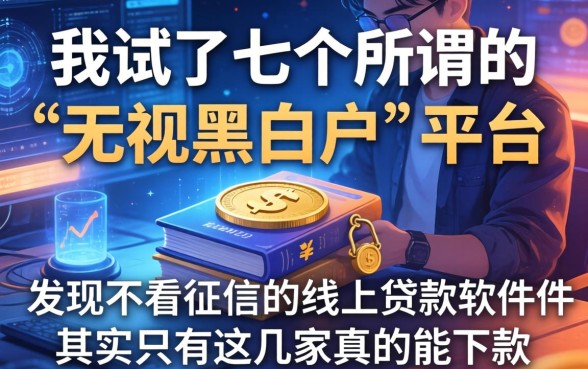 我试了七个所谓的“无视黑白户”平台，发现不看征信的线上贷款软件其实只有这几家真的能下款