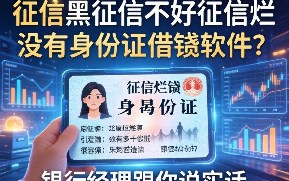 征信黑征信不好征信烂没有身份证借钱软件？银行经理跟你说实话