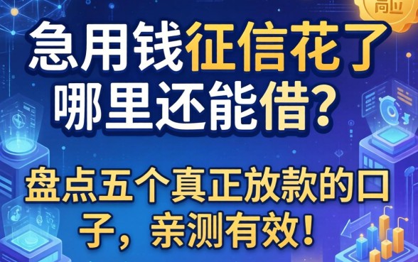 急用钱征信花了哪里还能借？盘点五个真正放款的口子，亲测有效！