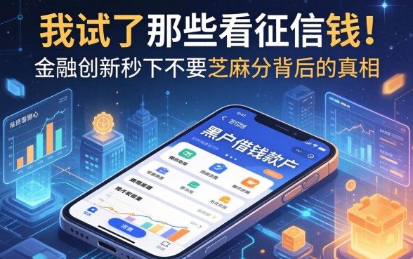 我试了那些不看征信的黑户借钱软件，发现金融创新秒下不要芝麻分背后的真相