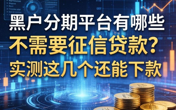 黑户分期平台有哪些不需要征信的贷款？实测这几个还能下款