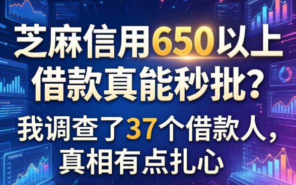 芝麻信用650以上借款真能秒批？我调查了37个借款人，真相有点扎心