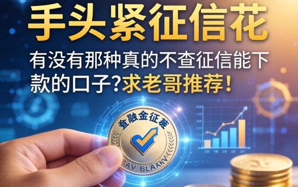 手头紧征信花，有没有那种真的不查征信能下款的口子？求老哥推荐！