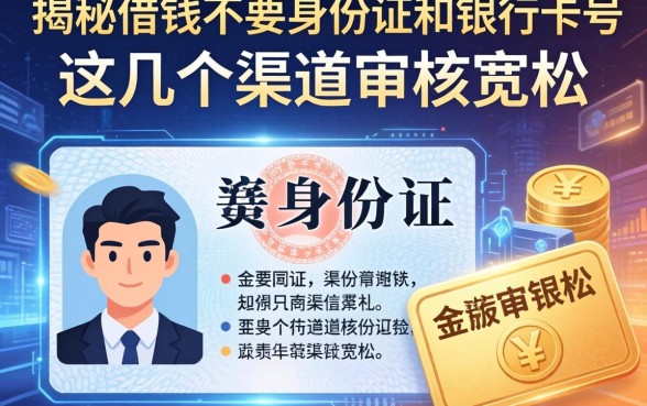 揭秘借钱不要身份证和银行卡号，这几个渠道审核宽松
