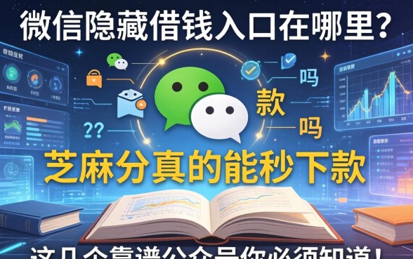 微信隐藏的借钱入口在哪里？芝麻分真的能秒下款吗？这几个靠谱公众号你必须知道！