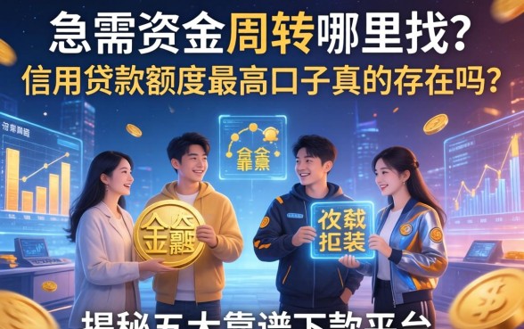 急需资金周转哪里找？信用贷款额度最高口子真的存在吗？揭秘五大靠谱下款平台