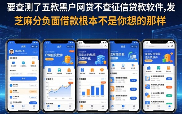 我实测了五款黑户网贷不查征信贷款软件，发现芝麻分负面借款根本不是你想的那样