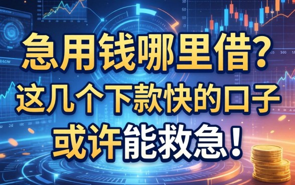 急用钱哪里借？这几个下款快的口子或许能救急！