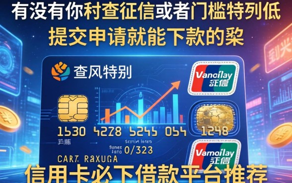 有没有那种不查征信或者门槛特别低，提交申请就能下款的信用卡必下借款平台推荐？