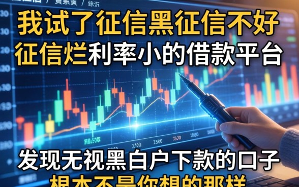 我试了征信黑征信不好征信烂利率小的借款平台，发现无视黑白户下款的口子根本不是你想的那样