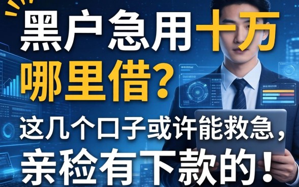 黑户急用十万哪里借？这几个口子或许能救急，亲测有下款的！