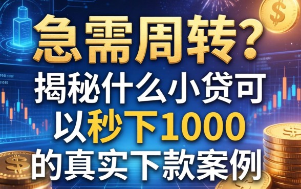 急需周转？揭秘什么小贷可以秒下1000的真实下款案例