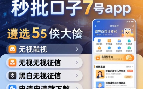秒批口子7号app，遴选5个无视黑白无视征信申请就下款的软件