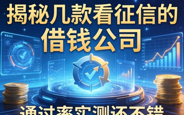 揭秘几款不看征信的借钱公司，通过率实测还不错