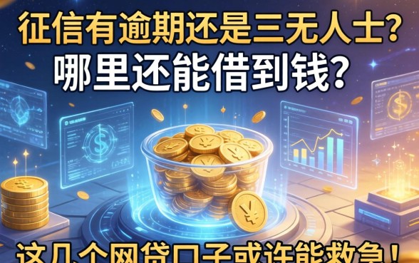 征信有逾期还是三无人士？哪里还能借到钱？这几个网贷口子或许能救急！