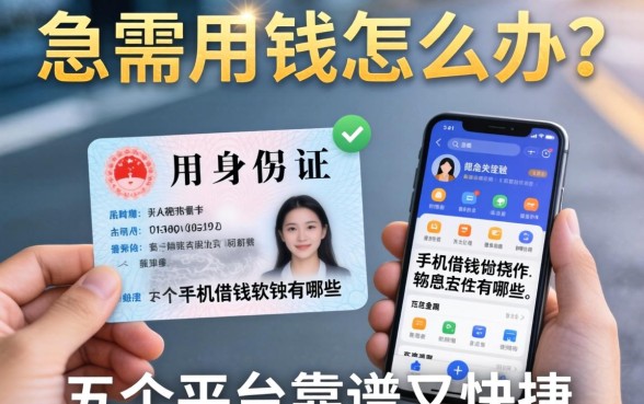 急需用钱怎么办？用身份证手机借钱的软件有哪些？这五个平台靠谱又快捷