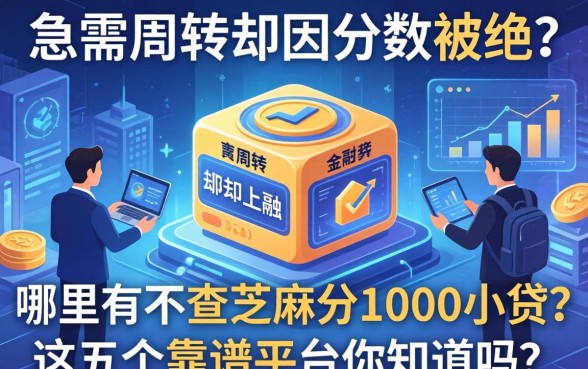 急需周转却因分数被拒？哪里有不查芝麻分1000小贷？这五个靠谱平台你知道吗？