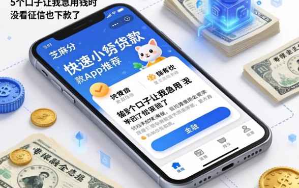 芝麻分手机快速小额贷款app推荐：这5个口子让我急用钱时没看征信也下款了