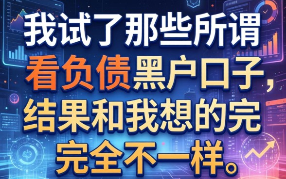 我试了那些所谓不看负债的黑户口子，结果和我想的完全不一样
