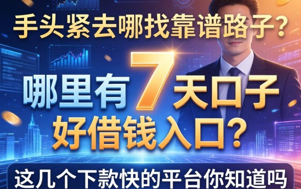 手头紧去哪找靠谱路子？哪里有7天口子好借钱入口？这几个下款快的平台你知道吗？