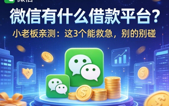 微信有什么借款的平台？小老板亲测：这3个能救急，别的别碰