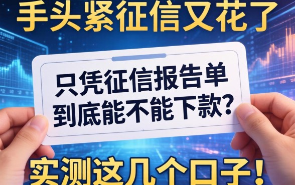 手头紧征信又花了，只凭征信报告单到底能不能下款？实测这几个口子！