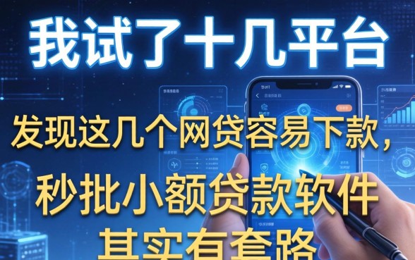 我试了十几个平台，发现这几个网贷容易下款，秒批小额贷款软件其实有套路