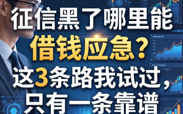 征信黑了哪里能借钱应急？这3条路我试过，只有一条靠谱