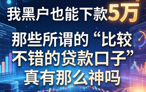我黑户也能下款5万，那些所谓的“比较不错的贷款口子”真有那么神吗
