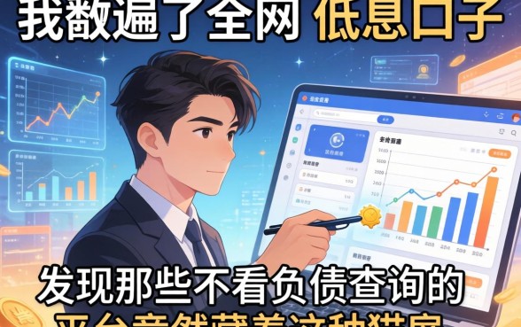 我翻遍了全网低息口子，发现那些不看负债查询的平台竟然藏着这种猫腻