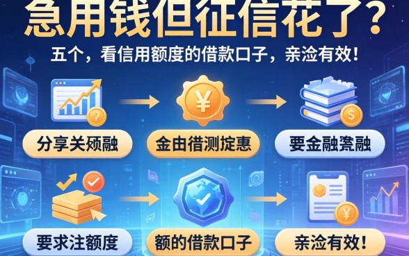 急用钱但征信花了？分享五个不看信用额度的借款口子，亲测有效！