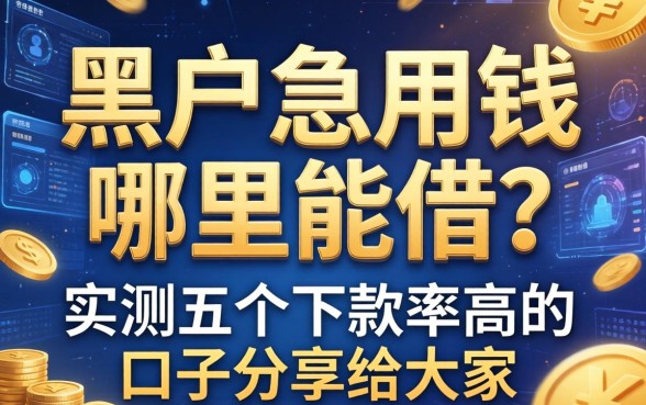 黑户急用钱哪里能借？实测五个下款率高的口子分享给大家